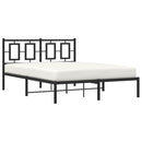 vidaXL fekete fém ágykeret fejtámlával 135 x 190 cm