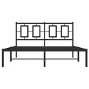 vidaXL fekete fém ágykeret fejtámlával 135 x 190 cm
