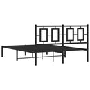 vidaXL fekete fém ágykeret fejtámlával 135 x 190 cm