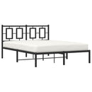 vidaXL fekete fém ágykeret fejtámlával 140 x 190 cm