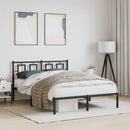 vidaXL fekete fém ágykeret fejtámlával 140 x 190 cm
