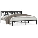 vidaXL fekete fém ágykeret fejtámlával 183 x 213 cm