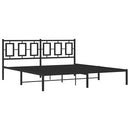 vidaXL fekete fém ágykeret fejtámlával 183 x 213 cm