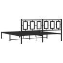 vidaXL fekete fém ágykeret fejtámlával 183 x 213 cm