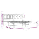 vidaXL fekete fém ágykeret fejtámlával 183 x 213 cm