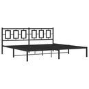 vidaXL fekete fém ágykeret fejtámlával 193 x 203 cm