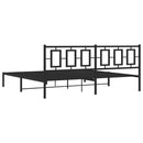 vidaXL fekete fém ágykeret fejtámlával 193 x 203 cm