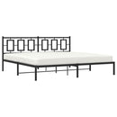 vidaXL fekete fém ágykeret fejtámlával 200 x 200 cm