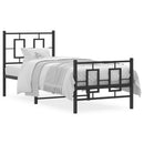 vidaXL fekete fém ágykeret fej- és lábtámlával 75 x 190 cm