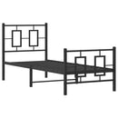 vidaXL fekete fém ágykeret fej- és lábtámlával 75 x 190 cm