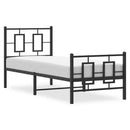 vidaXL fekete fém ágykeret fej- és lábtámlával 75 x 190 cm
