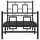 vidaXL fekete fém ágykeret fej- és lábtámlával 75 x 190 cm
