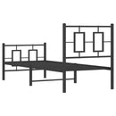 vidaXL fekete fém ágykeret fej- és lábtámlával 75 x 190 cm