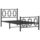 vidaXL fekete fém ágykeret fej- és lábtámlával 90 x 200 cm