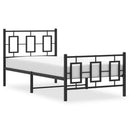 vidaXL fekete fém ágykeret fej- és lábtámlával 90 x 200 cm