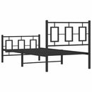 vidaXL fekete fém ágykeret fej- és lábtámlával 90 x 200 cm