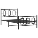 vidaXL fekete fém ágykeret fej- és lábtámlával 100 x 200 cm