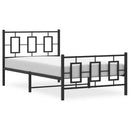 vidaXL fekete fém ágykeret fej- és lábtámlával 100 x 200 cm