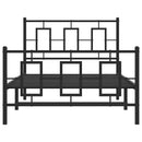 vidaXL fekete fém ágykeret fej- és lábtámlával 100 x 200 cm