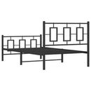 vidaXL fekete fém ágykeret fej- és lábtámlával 100 x 200 cm
