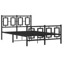 vidaXL fekete fém ágykeret fej- és lábtámlával 120 x 190 cm