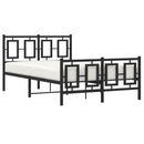 vidaXL fekete fém ágykeret fej- és lábtámlával 120 x 190 cm