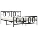 vidaXL fekete fém ágykeret fej- és lábtámlával 150 x 200 cm