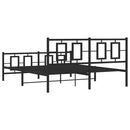 vidaXL fekete fém ágykeret fej- és lábtámlával 150 x 200 cm