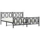 vidaXL fekete fém ágykeret fej- és lábtámlával 183 x 213 cm