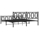 vidaXL fekete fém ágykeret fej- és lábtámlával 183 x 213 cm