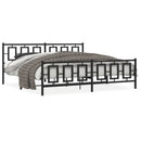 vidaXL fekete fém ágykeret fej- és lábtámlával 193 x 203 cm