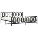 vidaXL fekete fém ágykeret fej- és lábtámlával 193 x 203 cm
