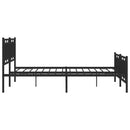 vidaXL fekete fém ágykeret fej- és lábtámlával 193 x 203 cm