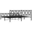 vidaXL fekete fém ágykeret fej- és lábtámlával 193 x 203 cm
