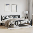 vidaXL fekete fém ágykeret fej- és lábtámlával 193 x 203 cm