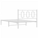 vidaXL fehér fém ágykeret fejtámlával 107x203 cm