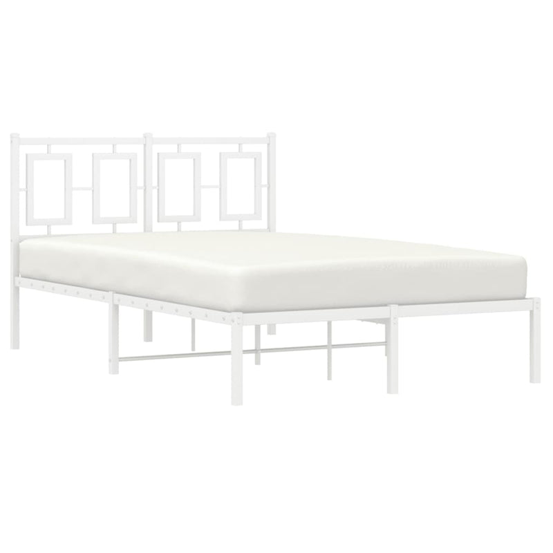 vidaXL fehér fém ágykeret fejtámlával 120 x 200 cm