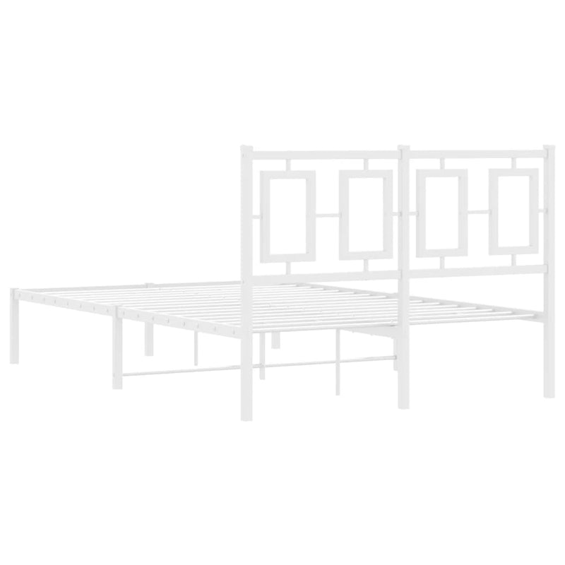vidaXL fehér fém ágykeret fejtámlával 120 x 200 cm
