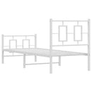 vidaXL fehér fém ágykeret fej- és lábtámlával 75 x 190 cm