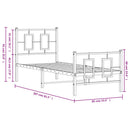 vidaXL fehér fém ágykeret fej- és lábtámlával 80x200 cm