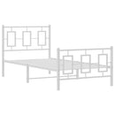 vidaXL fehér fém ágykeret fej- és lábtámlával 90x200 cm