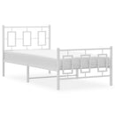 vidaXL fehér fém ágykeret fej- és lábtámlával 90x200 cm