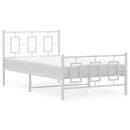 vidaXL fehér fém ágykeret fej- és lábtámlával 100x200 cm
