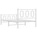 vidaXL fehér fém ágykeret fej- és lábtámlával 100x200 cm