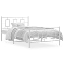 vidaXL fehér fém ágykeret fej- és lábtámlával 107 x 203 cm