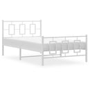 vidaXL fehér fém ágykeret fej- és lábtámlával 107 x 203 cm