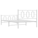 vidaXL fehér fém ágykeret fej- és lábtámlával 107 x 203 cm