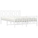 vidaXL fehér fém ágykeret fej- és lábtámlával 135x190 cm