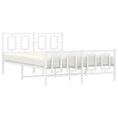 vidaXL fehér fém ágykeret fej- és lábtámlával 140 x 190 cm