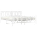 vidaXL fehér fém ágykeret fej- és lábtámlával 183 x 213 cm